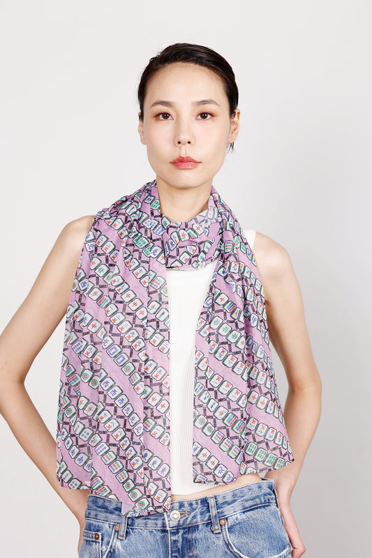 REESE Majong-Print Long Scarf