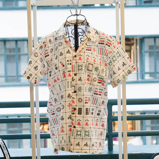Mahjong Print Oversize Shirt