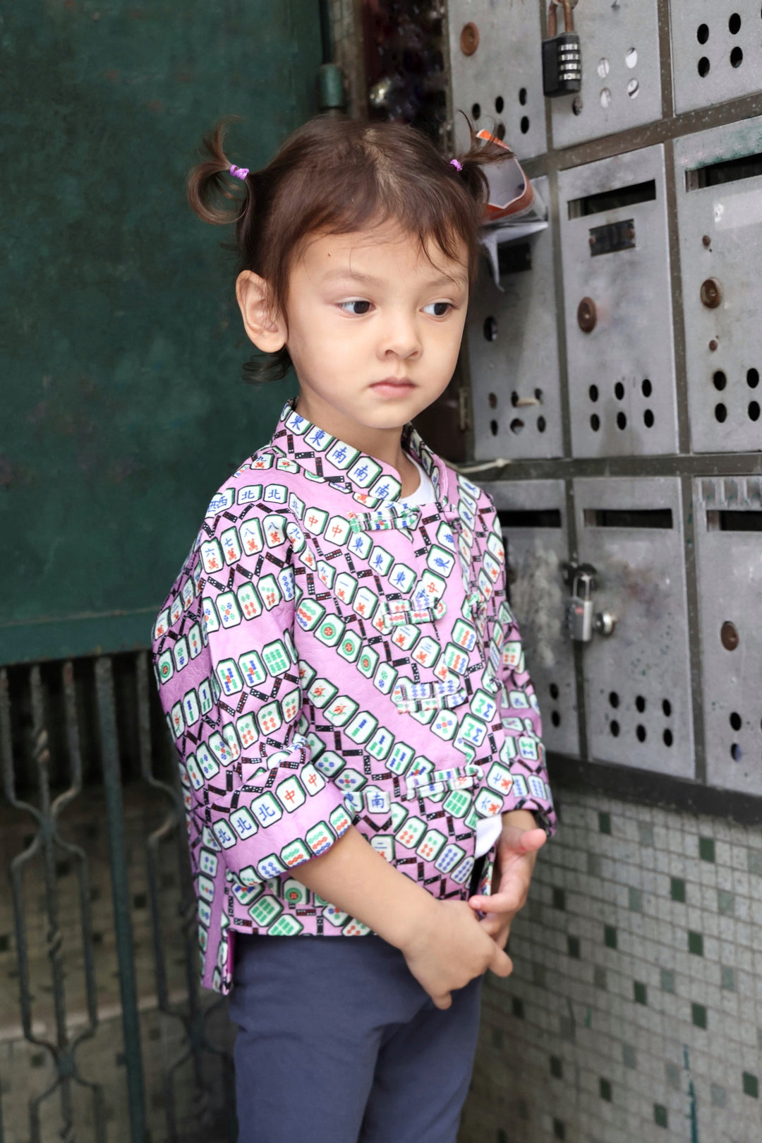 Marjo Kids Mahjong Oriental Jacket (Purple/ Green)