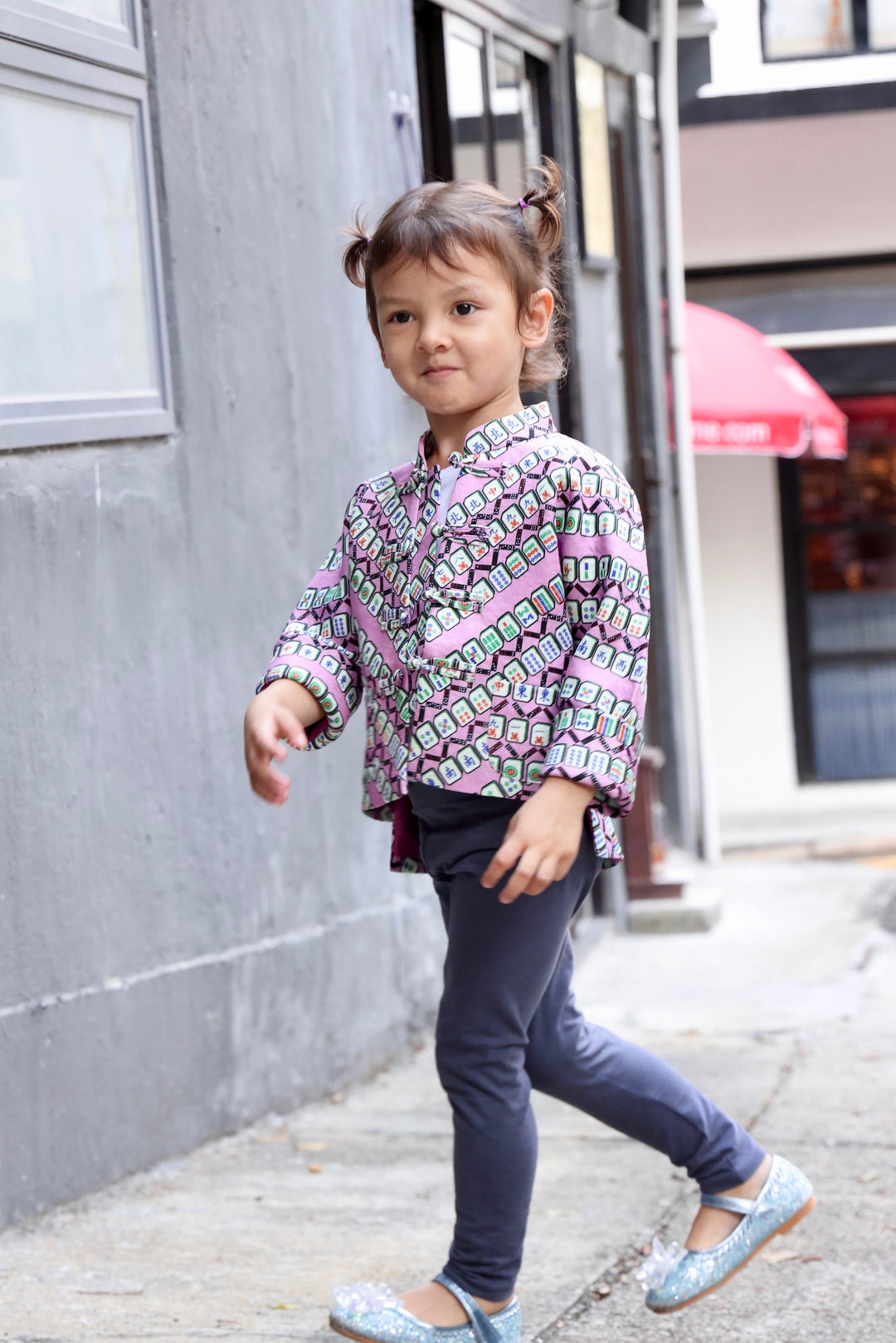 Marjo Kids Mahjong Oriental Jacket (Purple/ Green)