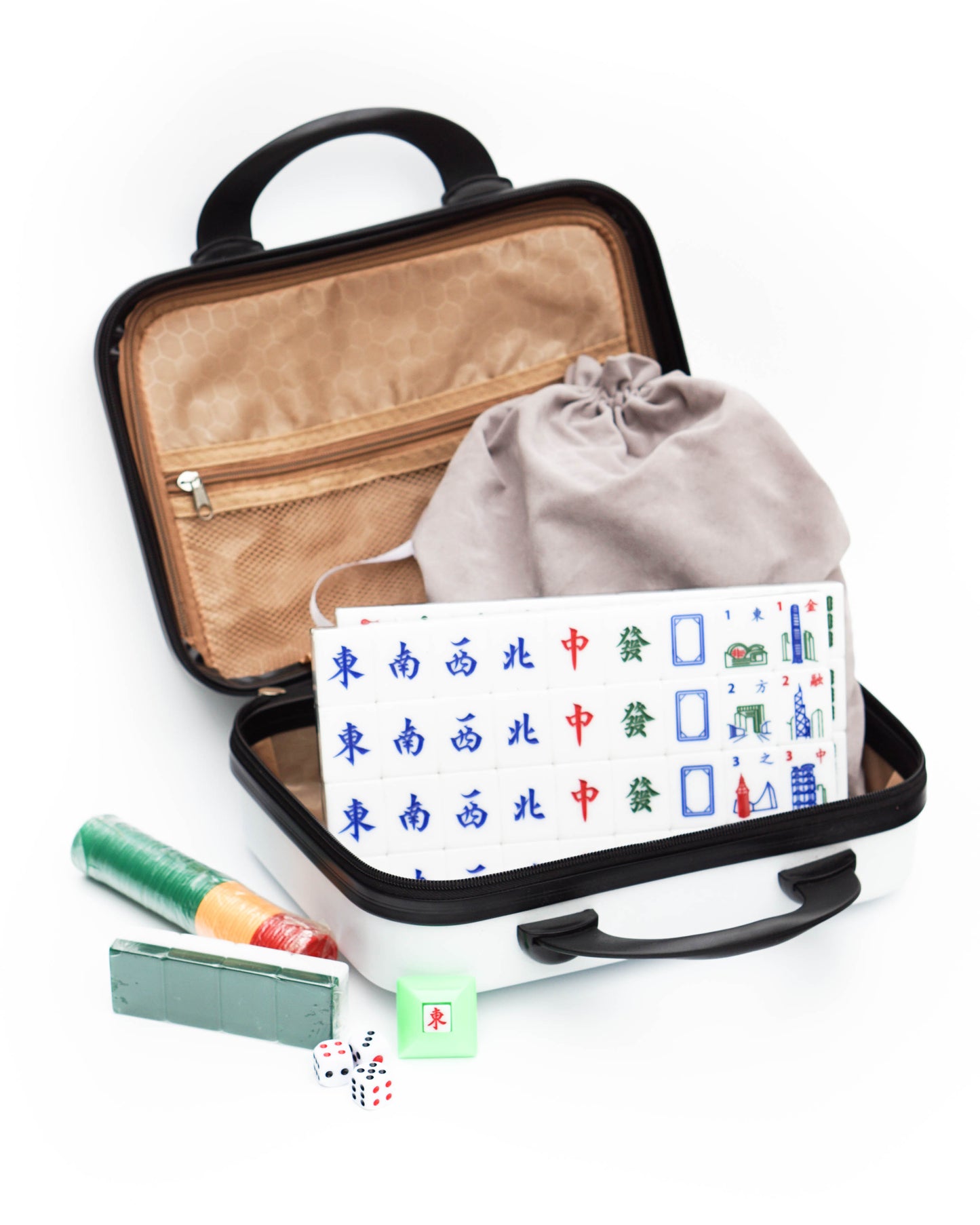 Standard Mahjong Set with Hong Kong Thematic Flower Tiles
