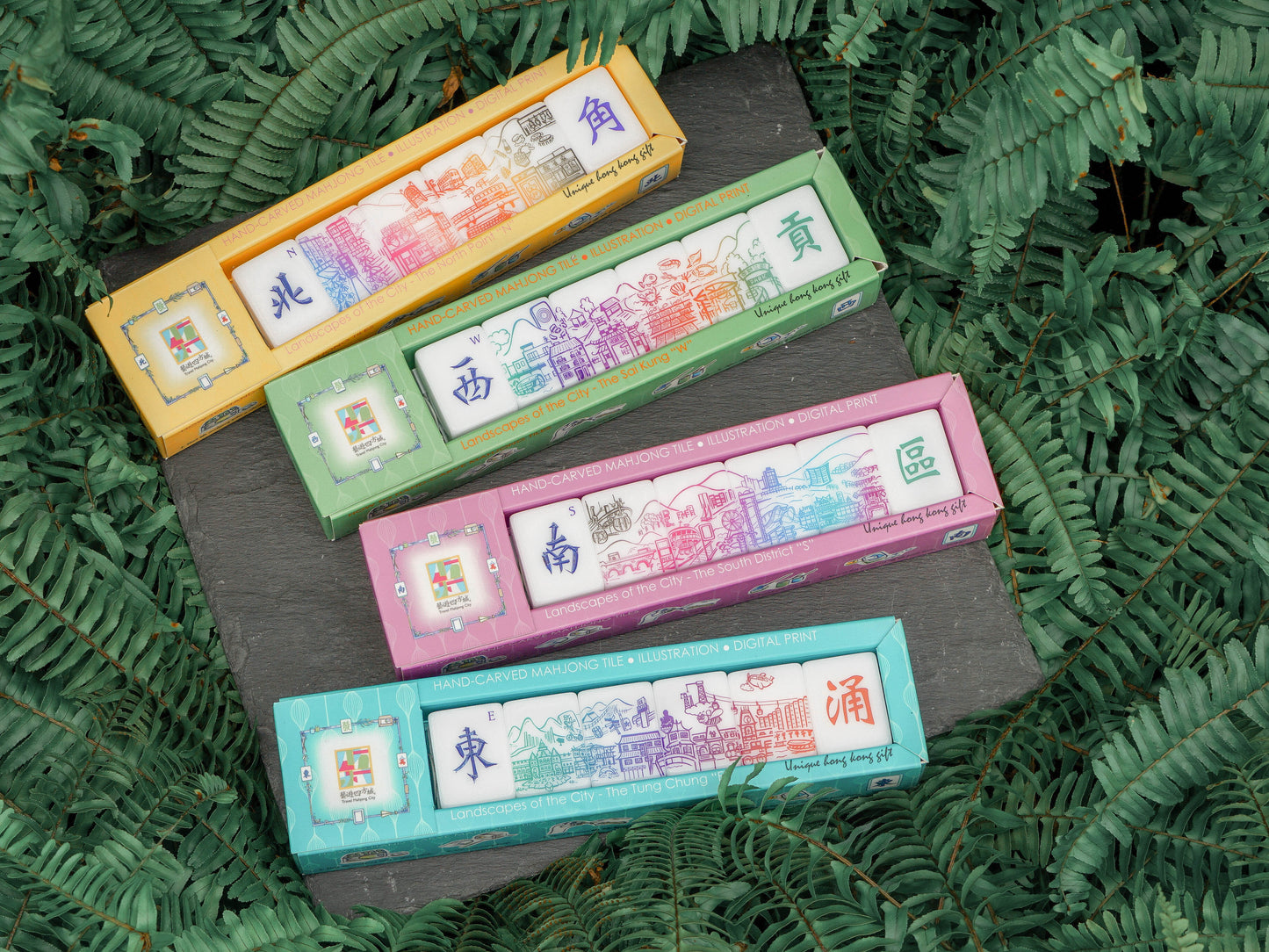 "Travel Mahjong City" Hand-Carved Tile Gift Set