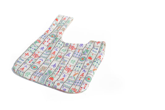 Mahjong-Print Fabric Bento Bag