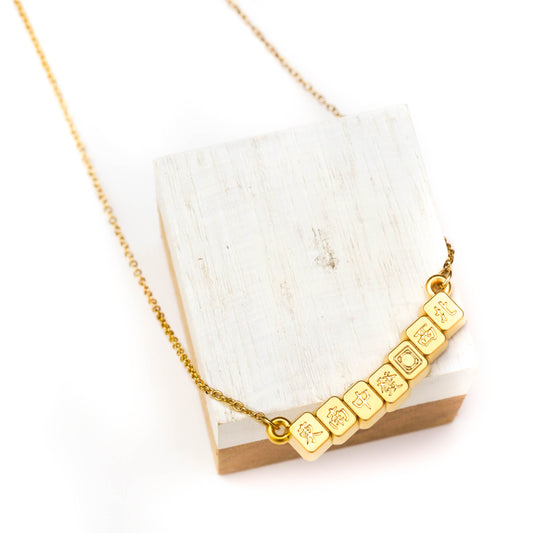 24k Gold-Plated Mahjong Necklace