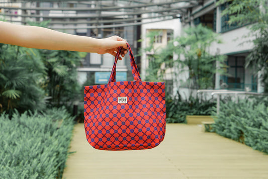 Mahjong-Print Fabric Mini Handbag