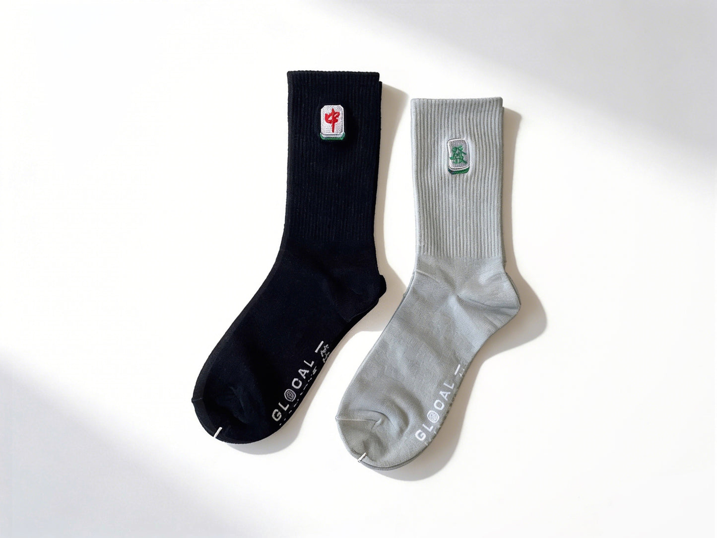 Glocal Mahjong Brand Embroidered Socks (2 Colors)