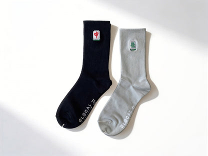 Glocal Mahjong Brand Embroidered Socks (2 Colors)