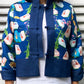 Kylin Mahjong Print Denim Jacket (Blue)