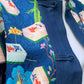 Kylin Mahjong Print Denim Jacket (Blue)