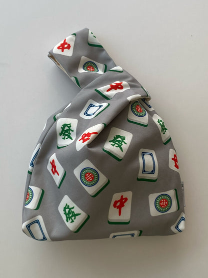 Mahjong Print Japanese Knot Bag