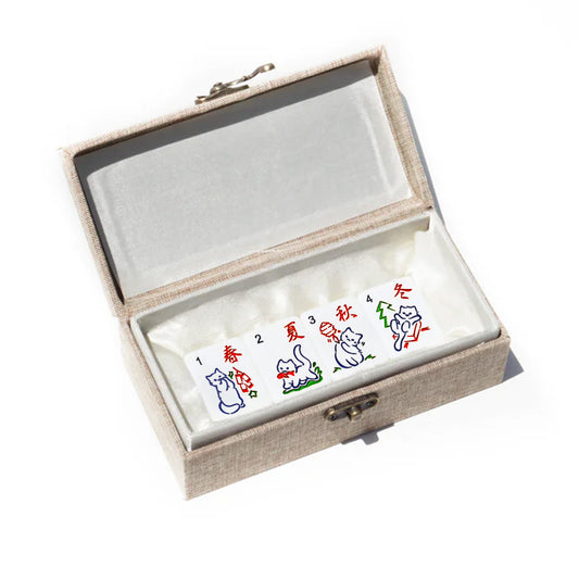 Cat Bonus Mahjong Tiles - Season Set