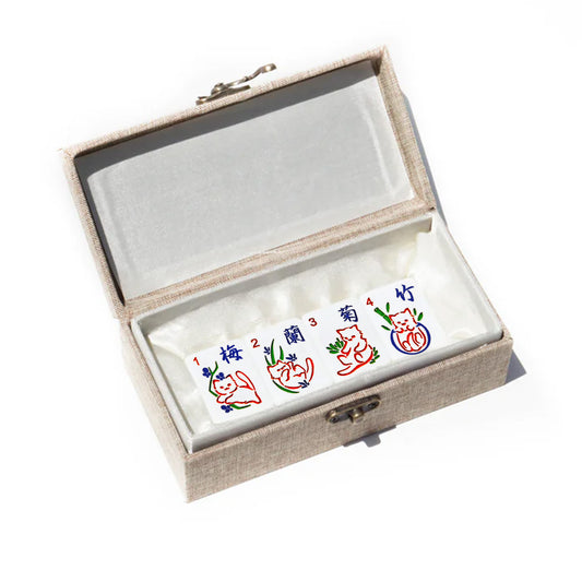 Cat Bonus Mahjong Tiles - Flower Set