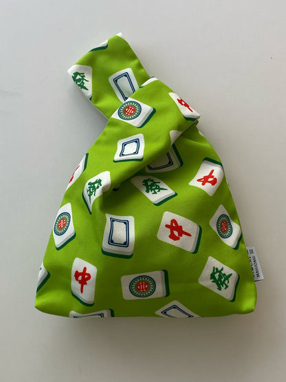 Mahjong Print Japanese Knot Bag