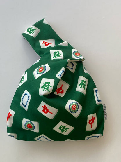 Mahjong Print Japanese Knot Bag