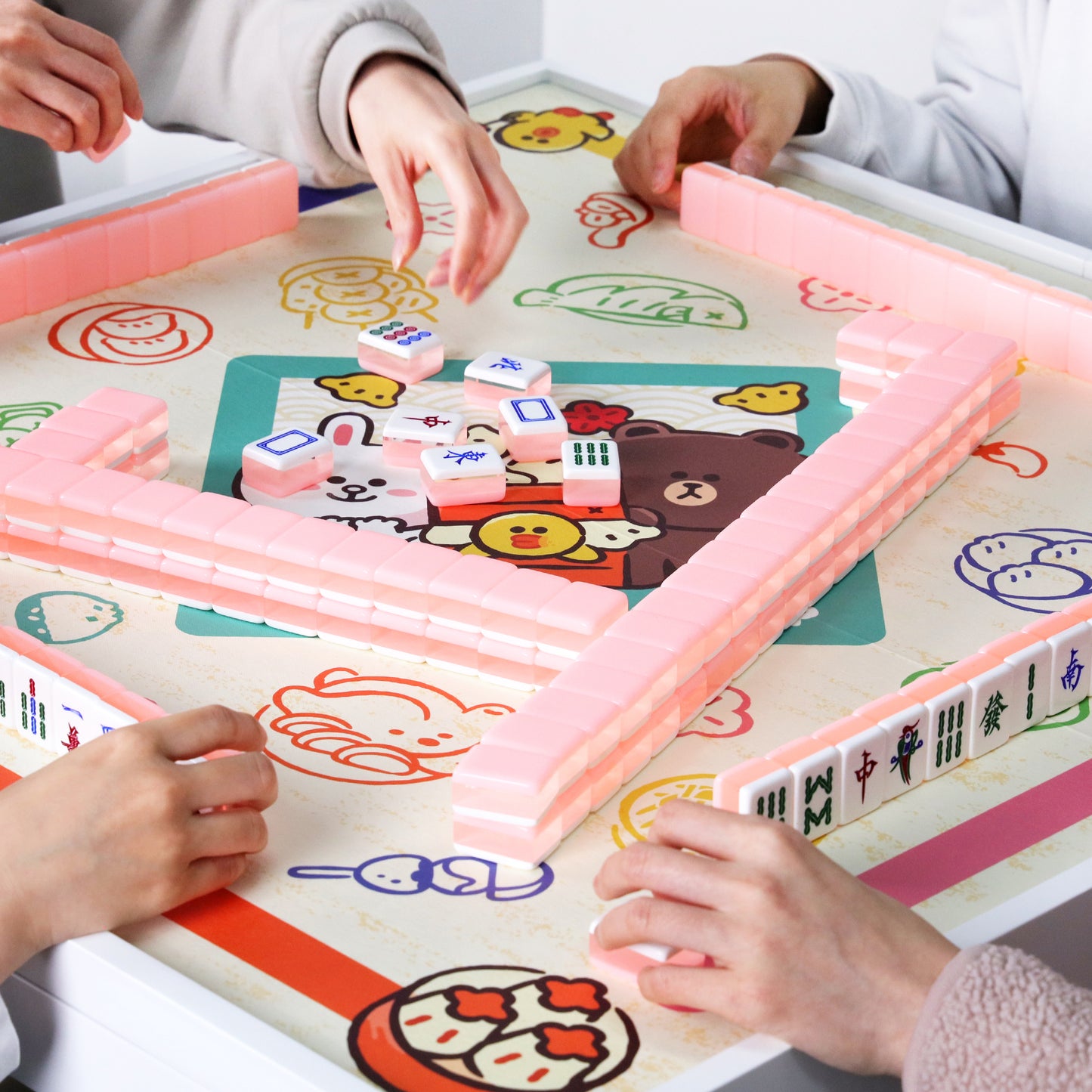 LINE FRIENDS Ultimate Game Table Multi Game Table (3 Classic Board Games + Mahjong Game Mat)