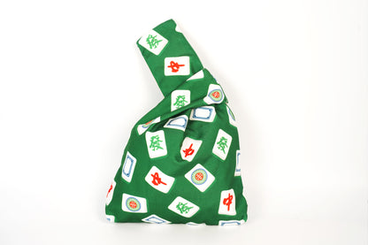 Mahjong Print Japanese Knot Bag