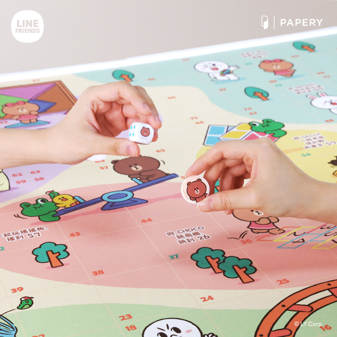 LINE FRIENDS Ultimate Game Table Multi Game Table (3 Classic Board Games + Mahjong Game Mat)