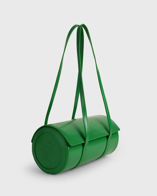 Mahjong Cowhide Cylinder Handbag