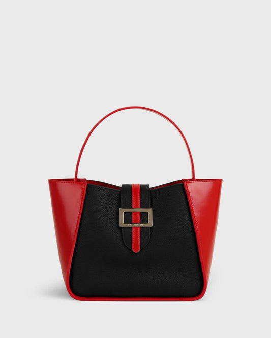 Mahjong Cowhide Trapeze Handbag