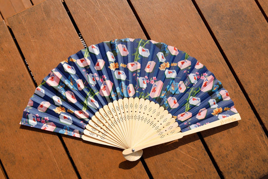 Mahjong Print Chinese Folding Fan