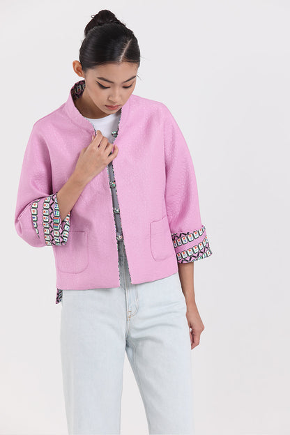 Mahjong Reversible Oriental Jacket (Purple/ Green)