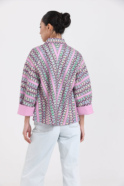 Mahjong Reversible Oriental Jacket (Purple/ Green)