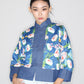 Kylin Mahjong Print Denim Jacket (Blue)