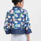 Kylin Mahjong Print Denim Jacket (Blue)