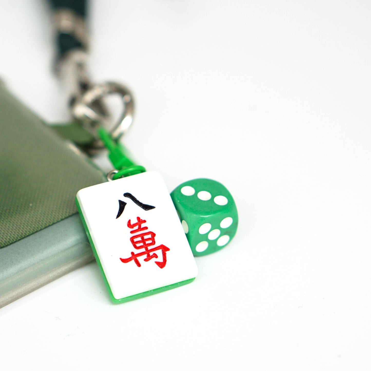 Phone Strap with Mahjong Keychain Charm