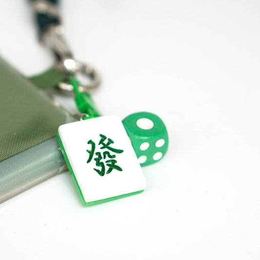 Phone Strap with Mahjong Keychain Charm