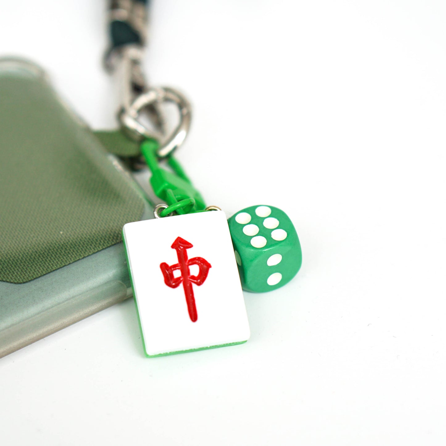 Phone Strap with Mahjong Keychain Charm