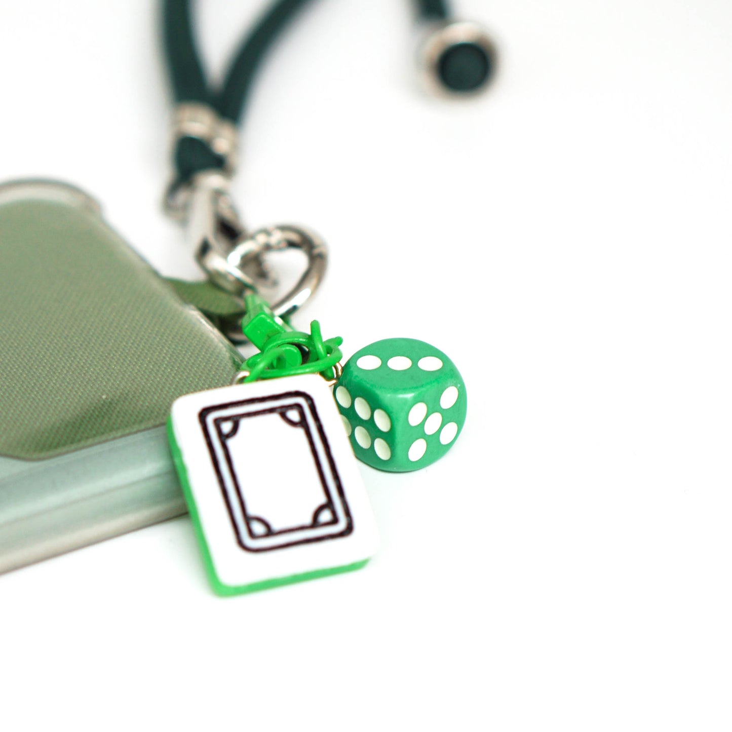 Phone Strap with Mahjong Keychain Charm