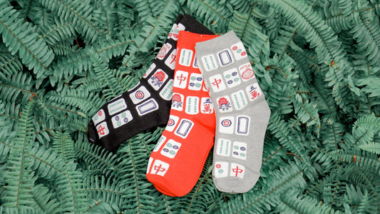 Mahjong Tile Print Socks